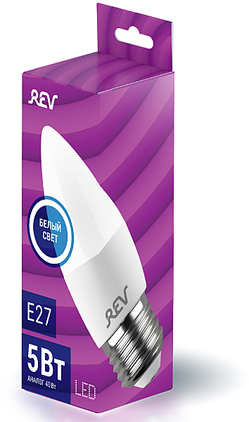 Светодиодная лампа REV E27 Свеча 5Вт 32274 0